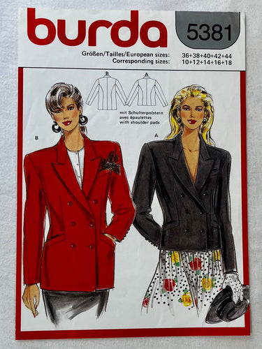 Burda 5381 CUT Jacket Size 18
