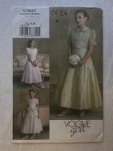 Vogue Girl V7845 Pattern PARTIALLY CUT Girls Dress and Coat Sizes, 12, 14, 16