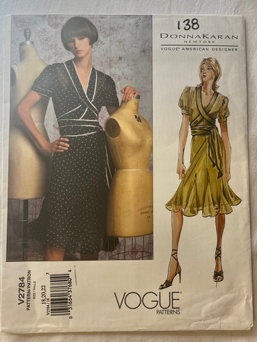 Vogue Donna Karan V2784 UNCUT Misses Dress Sizes 18-22