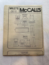 McCall's Pattern M6275, UNCUT Girls's Plus Dress, Scarf & Leggings, Sizes 10 1/2, 12 1/2, 14 1/2, 16 1/2