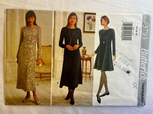 Butterick 3793 PARTIALLY CUT Misses Dress Sizes 14-18