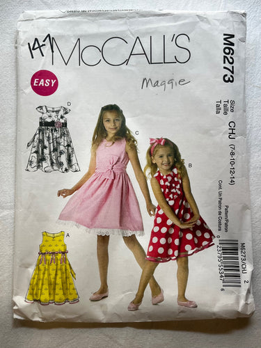 McCall's M6273 Pattern CUT Girl's Dress Size 10