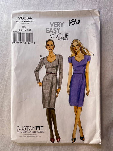 Very Easy Very Vogue V8664 PARTIALLY CUT Misses Dress Sizes 6-12
