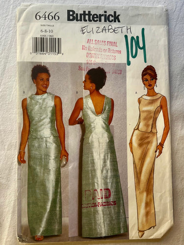Butterick 6466 UNCUT Misses Dress Sizes 6-10