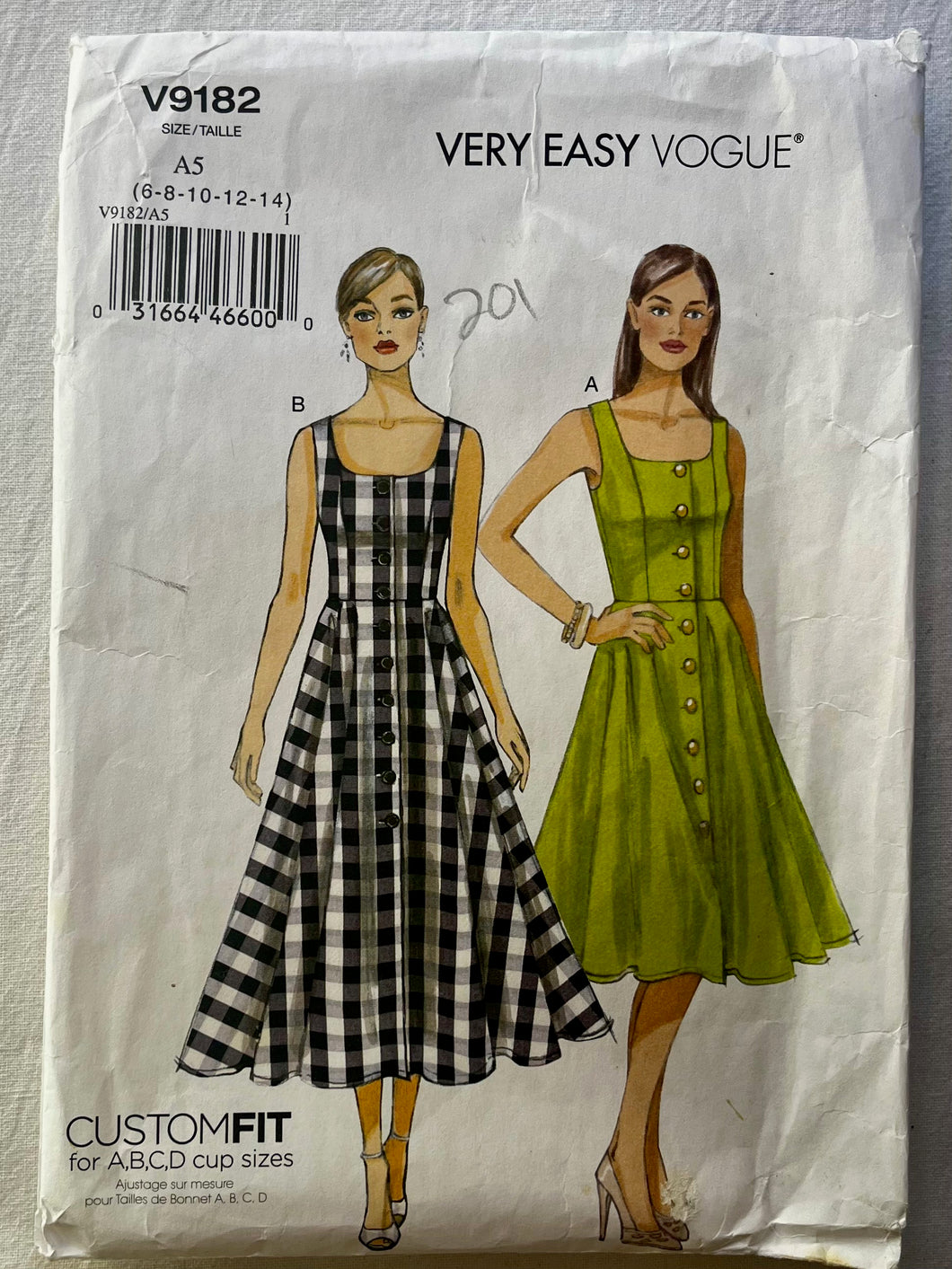 vogue dress patterns Very Easy Very Vogue V9182 UNCUT Misses Dress Sizes 6-14 – Wee Scotty