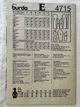 Burda 4715 UNCUT Jacket Sizes 8-18