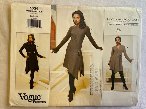 Vogue Donna Karan 1634 UNCUT Misses Dress Sizes 14-18