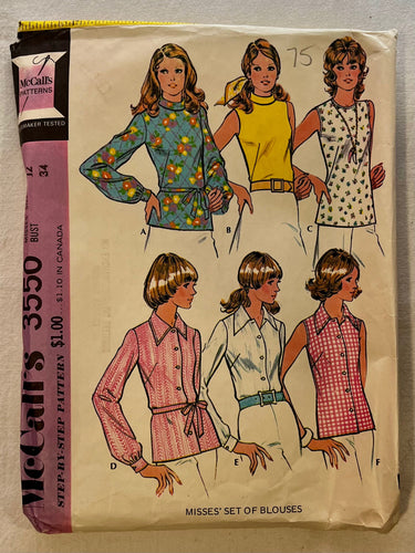 McCall's 3550 CUT Blouse Size 12