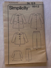 Simplicity 9912 Pattern UNCUT Girls Coat and Pants Sizes 1/2, 1, 2, 3, 4