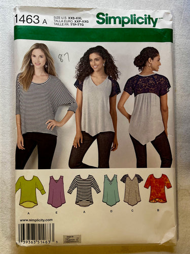 Simplicity 1463 UNCUT Blouse Sizes XXS-XXL