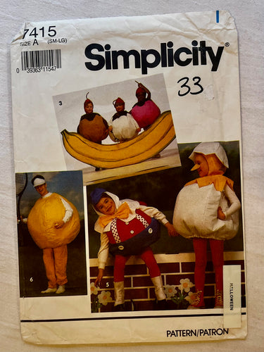 Simplicity 7415 CUT Adult Costumes Size S