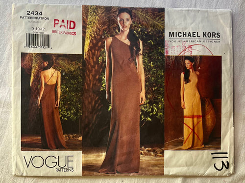 Vogue Michael Kors 2434 PARTIALLY CUT Misses Dress Sizes 8-12