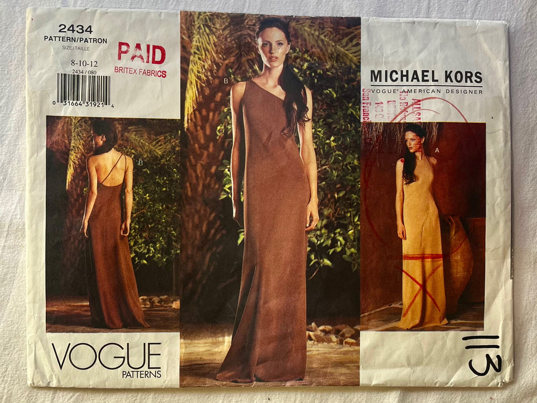 Vogue Michael Kors 2434 PARTIALLY CUT Misses Dress Sizes 8-12 Wee Scotty Vogue Michael Kors 2434 PARTIALLY CUT Misses Dress Sizes 8-12 Wee Scotty