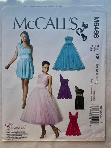 McCall's M6466 PARTIALLY CUT Misses Dress Sizes 10-18