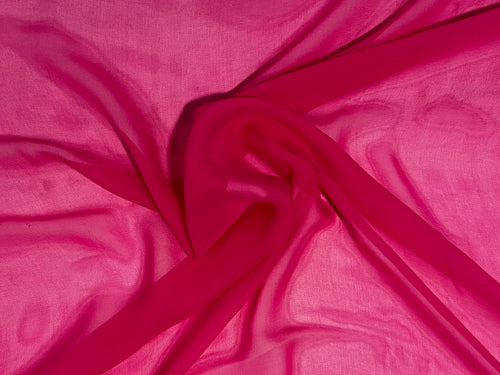 100% Silk Chiffon Hot Pink