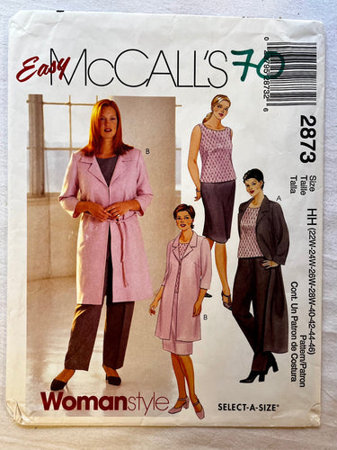Easy McCall's 2873 UNCUT Suit Sizes 22-46