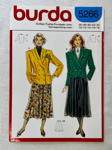 Burda 5266 UNCUT Jacket Sizes 10-18