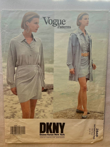 Vogue DKNY 2848 PARTIALLY CUT Blouse Sizes 8-12