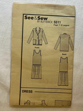See and Sew 5511 PARTIALLY CUT Misses Dress and Jacket Sizes 8-12