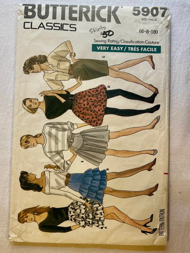 Butterick Classics 5907 CUT Adult Skirts Size 10
