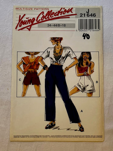 Neue Mode Young Collection J21646 UNCUT Adult Pants and Short Sizes 8-18