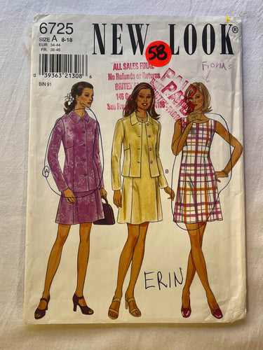 New Look 6725 CUT Misses Dress Size 12