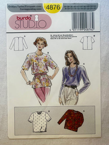 Burda Studio 4876 UNCUT Blouse Sizes 8-26