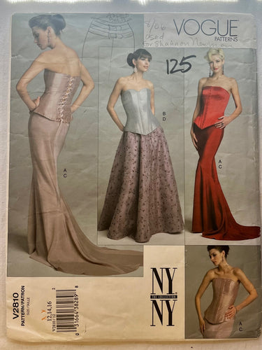 Vogue NYNY V2810 CUT Misses Dress Size 12