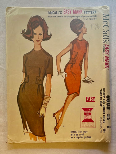 McCall's Easy Mark 6608 CUT Misses Dress Size 15