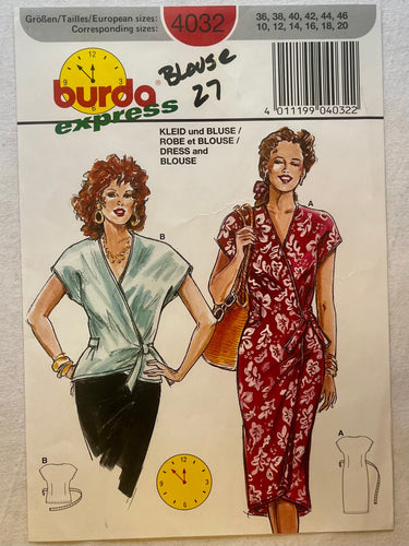 Burda Express 4032 CUT Blouse Size 26