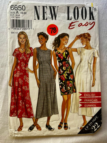 New Look Easy 6650 PARTIALLY CUT Misses Dress Sizes 10-22