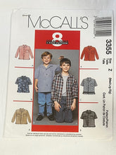 McCall's 3355 Sewing Pattern UNCUT Childrens' & Boys' Shirts Sizes M/L/XL