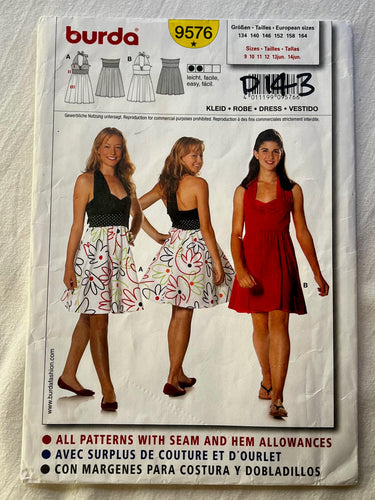 Burda 9576 PARTIALLY CUT Misses Dress Sizes 9-14