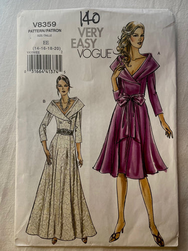 Vogue V8359 UNCUT Misses Dress Sizes 14-20