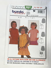 Burda Easy 9887 Sewing Pattern PARTIALLY CUT Childrens' Blouse Sizes 2-5