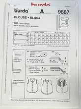 Burda Easy 9887 Sewing Pattern PARTIALLY CUT Childrens' Blouse Sizes 2-5