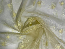 100% Silk Chiffon 45" Gold Flowers