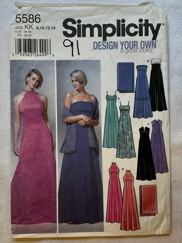 Simplicity 5586 PARTIALLY CUT Misses Dress Sizes 8-14