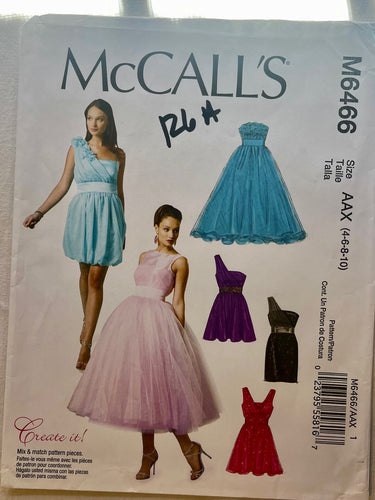 McCall's M6466 PARTIALLY CUT Misses Dress Sizes 4-10