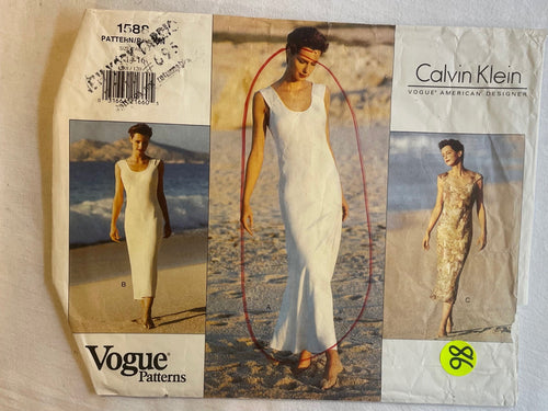 Vogue Calvin Klein 1588 CUT Misses Dress Size 16