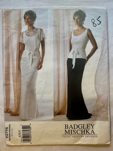 Vogue Badgley Mischka V2776 CUT Misses Dress Size 12