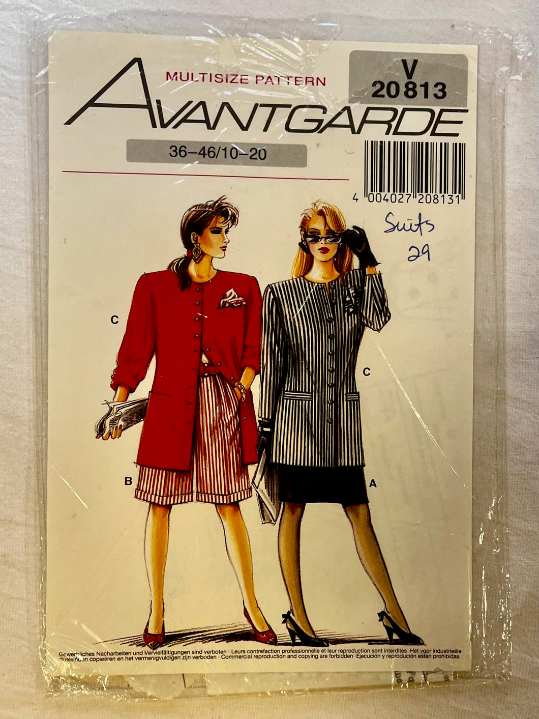 Avantgarde V20813 PARTIALLY CUT Suit Sizes 10-20