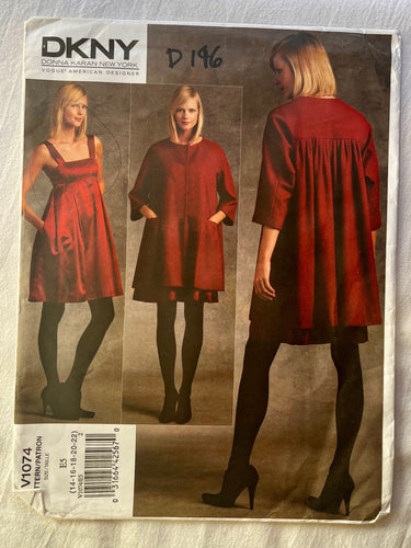 Vogue Donna Karan V1074 UNCUT Misses Dress Sizes 14-22