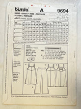 Burda Easy 9694 Sewing Pattern PARTIALLY CUT Girls' Dress & Pants Size 7