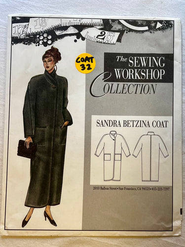 The Sewing Workshop Sandra Betzina Coat UNCUT Coat Sizes S-XL
