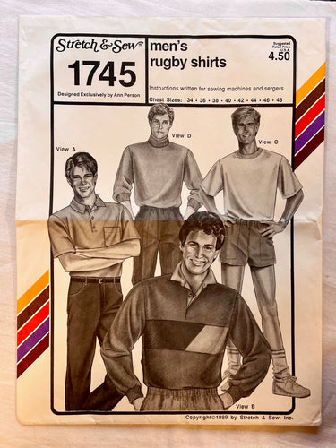Stretch & Sew 1745 UNCUT Adult Casual/Athletic Wear Chest Sizes 34-48