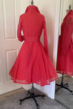 Red Mini Polka Dot Collared Dress