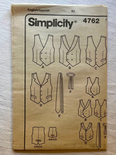 Simplicity 4762 PARTIALLY CUT Boys/Men's Wear Sizes S-L/S-XL