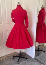 Red 50's Dress Swiss Dot Cotton