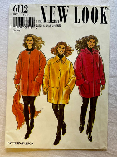 New Look 6112 CUT Coat Size 8